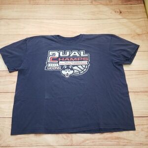 UConn Huskies Shirt Mens 3XL Blue‎ XXXL 2014 Dual Champs National Champions